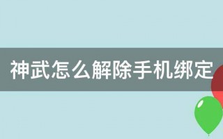  神武解绑装备怎么解绑,神武怎么解除手机绑？